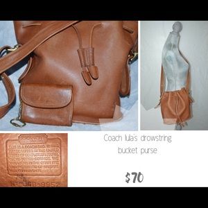 Leather coach bag with mini matching coin bag